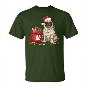 Camiseta Happy Pug con luces navideñas para mamá y papá de perros Pug - Product Image 2