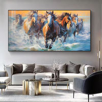 Peintures murales modernes sur toile, taille personnalisée, animaux, cheval au galop, peinture encadrée pour la décoration de la maison