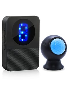 Carillon <span class=keywords><strong>de</strong></span> <span class=keywords><strong>porte</strong></span> Détecteur <span class=keywords><strong>de</strong></span> mouvement Alarme 500FT Portée 55 Carillons 5 Niveaux <span class=keywords><strong>de</strong></span> Volume Indicateurs LED Carillon <span class=keywords><strong>de</strong></span> <span class=keywords><strong>porte</strong></span> pour la maison d'affaires en entrant - Product Image 1