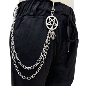 Punk lớp quần chuỗi bạc tim chéo đinh tán tua Ví chuỗi hip hop Túi Goth trang sức Ví chuỗi cho nam giới phụ nữ - Product Image 4