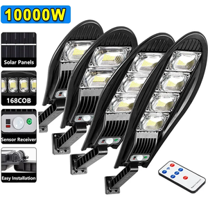 ขายร้อนกลางแจ้งกันน้ำ LED สำหรับโคมไฟติดผนังสวนปรับมุมได้พลังงานแสงอาทิตย์ในตัว 10000mAH 168LED ไฟถนน FX-SOSG013 - Product Image 1
