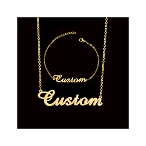 Collana con <span class=keywords><strong>nome</strong></span> personalizzato personalizzato oro placcato in acciaio inossidabile Dainty collana con <span class=keywords><strong>nome</strong></span> personalizzato gioielli regali per donne ragazze - Product Image 1