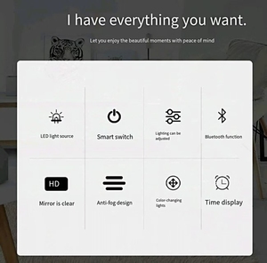 Thông minh Vòng Led Gương phòng tắm với chống sương mù sáng màn hình cảm ứng treo tường kính gương bao gồm cả ánh sáng cho trang trí nội thất - Product Image 6