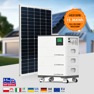 Système de stockage d'énergie domestique hybride tout-en-un empilable 51,2 V 300 Ah avec onduleur et batterie LiFePO4 15 kWh, sortie CA - Product Image 1