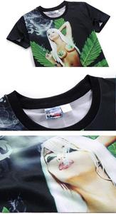 Camiseta de manga corta con estampado de hojas verdes para hombre y mujer, ropa para amantes de las 3D, de verano, para playa - Product Image 5