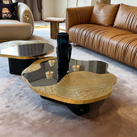 Table basse rectangulaire moderne en marbre noir de qualité supérieure avec tiroirs pour hôtel et appartement