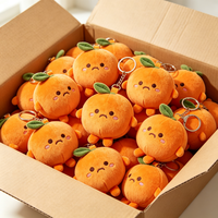 Porte-clés en peluche Citrus Expression, en coton PP doux, pendentif personnage orange, cadeau de fête, logo personnalisé, vente en gros