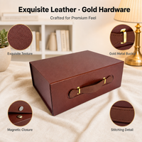 Boîte rigide magnétique personnalisable en papier couché de luxe avec poignée en PU, logo en relief, emballage recyclable et écologique pour fard à joues
