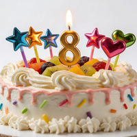 Fabricant de bougies d'anniversaire LITBRIGHT Décoration de fête d'anniversaire personnalisée Bougies d'anniversaire en forme de chiffres dorés pour gâteau