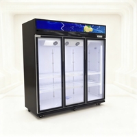 Refrigerador Comercial para Bebidas de Tienda de Conveniencia, Vitrina Refrigerada con Enfriamiento por Aire, Refrigerador Vertical Mecánico de 2 Puertas