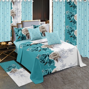 Nouveauté, vente en gros, ensemble <span class=keywords><strong>de</strong></span> literie à fleurs imprimées à prix avantageux, 13 pièces, avec <span class=keywords><strong>rideaux</strong></span> assortis - Product Image 3