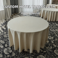 Nappe ronde blanche en polyester tissée unie, personnalisable pour banquets, mariages et hôtels