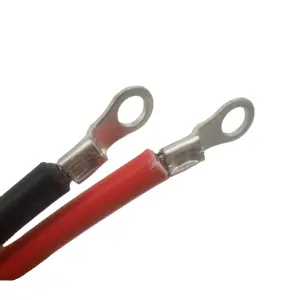 Cabo lug de arame, vermelho, preto, 10awg 12awg 4mm2 6mm2 m4 m5 m6 m8 terminal conectores de fio anel de crimpagem