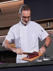 Chaquetas de <span class=keywords><strong>Chef</strong></span> de Manga Corta para <span class=keywords><strong>Restaurante</strong></span>, Talla Grande, Uniforme de Cocina, Chaqueta de <span class=keywords><strong>Chef</strong></span> para Hombre, Uniforme de Hotel - Product Image 3