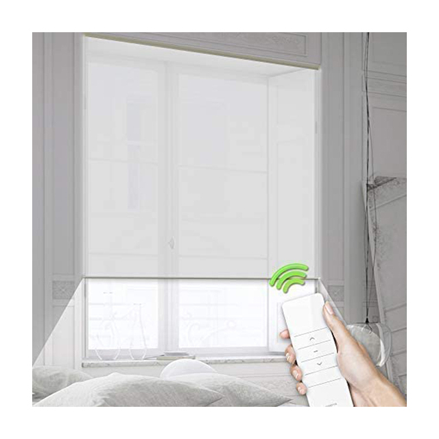 Motorized Roller Blinds Smart Blinds for Window Remote Control Light Filtering Blackout Shades Stylish Home Decor