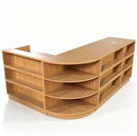Comptoir de caisse multifonctionnel en bois d'occasion, bureau de réception commercial pour supermarché, magasin de proximité et de vêtements