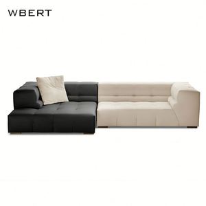 WBERT italiano Wabi-Sabi sofá minimalista sala de estar sofá moderno de lujo Chocolate contraste Color tapizado asientos estilo único - Product Image 3