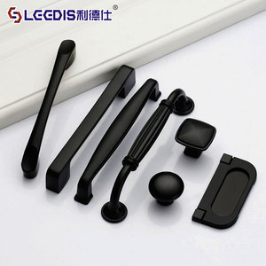 Lcedis <b>Black</b> Cabinet Handles Aluminum Alloy Bar <b>Knobs</b> For Furniture Drawer <b>Door</b> Traditional Style Durable Hardware - Product Image 1