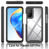 Étui de protection intégral transparent à double couche Sundo pour Xiaomi 10T Pro TPU+PC Antichoc Antidérapant Housse de téléphone portable