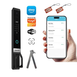 Gleewell Alexa khóa thông minh với cửa trước xử lý điện cửa xử lý bàn phím mật khẩu Palm tĩnh mạch thông minh khóa cửa - Product Image 1