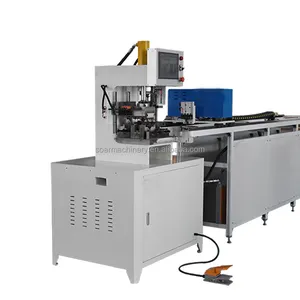 Punching V-notch fold 90 degrees CNC Hydraulics Double station automatic pipe punching and cutting machine