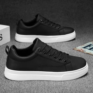 Black and White Sporty Low-top Casual Sports Shoes with Cushioning <b>Canvas</b> Upper Anti-Slip TPU Outsole Elastic Band Closure - Product Image 3