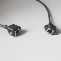 Grosir 8Pin RJ45 kabel Ethernet wanita ke wanita jaket PVC kabel Patch kucing 5e dengan Panel kunci sekrup dan dudukan casing PC