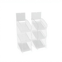 Présentoir de Comptoir en Acrylique à 3 Niveaux à Bords Ondulés Multi-usages pour la Vente au Détail