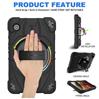 Housse de protection Premium PC+Silicone pour les professionnels mobiles avec sangle de maintien à 360° pour Samsung Galaxy Tab A11/A9