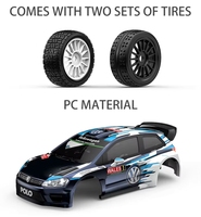 Coche de Rally RC MJX Hyper GO 7304 Polo R WRC 4WD con Motor sin Escobillas 4S, 60 km/h, Licencia Oficial para Fanáticos del Drifting