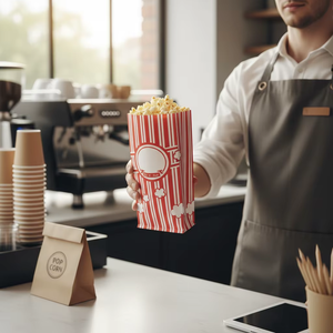 Bolsas de Papel Desechables Resistentes al Aceite de Grado Alimenticio, Bolsas para Palomitas a Prueba de Grasa para Microondas con Impresión de su Logotipo - Product Image 6
