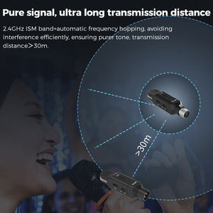JOYO MW-2 2,4GHz Drahtloses Mikrofonsystem Mikrofon-Sender-Empfänger-Set 48V Phantomspeisung für Dynamische Mikrofone & Kondensatormikrofone - Product Image 4
