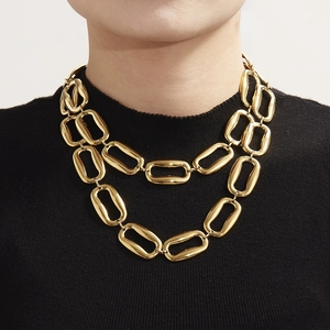 LT-TXE363 High-Polished Stainless Steel Rectangular Necklace Bracelet <strong>Jewelry</strong> Set Exclusively Cross-Border <strong>Supply</strong> Europe <strong>America</strong> - Product Image 1