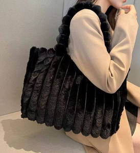 Casual Plush <b>Zipper</b> Handbag Shoulder <b>Bag</b> <b>Large</b> Capacity Multi Color Design <b>Tote</b> <b>Bag</b> - Product Image 4