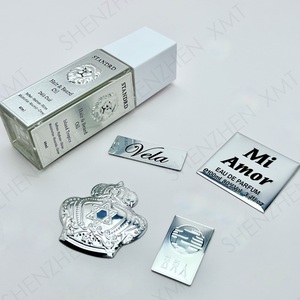 Embossed Aluminum Metal Sticker <b>Label</b> Custom Logo Adhesive Backing Luxury Style Waterproof for Perfume Candle & Cosmetic - Product Image 2