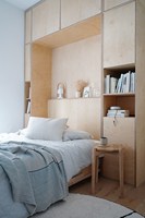 Lit mural scandinave sur mesure Murphybed avec contreplaqué de bouleau écologique pour les chambres d'hôtes compactes