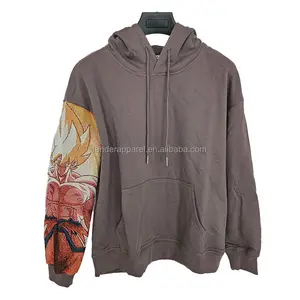 Anime astarlı işlemeli Hoodie ile standı yaka tam pamuk kollu goblen dokuma Polyester/pamuk bahar sezonu için ODM kaynağı