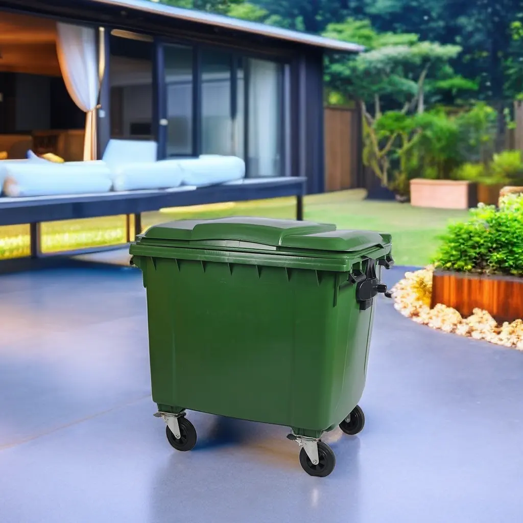 Wholesale 1100L Liter Outdoor Trash Bin Quality Durable Cheap Plastic Dustbin Garbage Trash Waste Bins