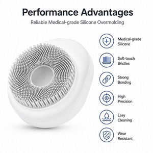 Tête de brosse en silicone de qualité médicale ISO13485, surmoulage LSR, toucher doux pour appareil de beauté OEM ODM - Product Image 3