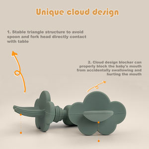 Ensemble d'alimentation en Silicone pour bébé, 10 pièces, <span class=keywords><strong>assiette</strong></span> avec fourchette et cuillère - Product Image 4