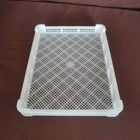 Plateau de congélation simple ventilé en plastique industriel, en maille HDPE, pour la congélation rapide des fruits de mer, du poisson et des crevettes en atelier