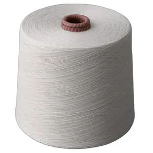 Hot sale CVC60/40 yarn cotton 60% polyester 40% ring spun yarn for weaving and knitting raw white Garment raw material 32s