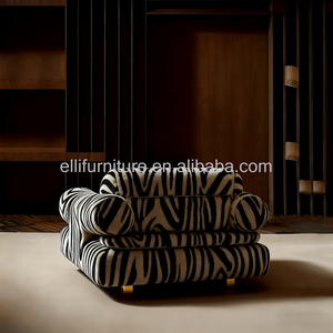 Sang Trọng Nhà Khách Sạn Sảnh Ấm Cúng Ngựa Vằn Mô Hình Ghế Sofa Đơn Ghế Bọc Phòng Khách Giọng Giải Trí Cánh Tay Ghế Cho Trang Trại - Product Image 5