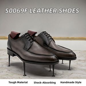 Nouvelles Chaussures d'Affaires en Cuir Style Élégant avec Lacets Cirés, Talon en Éponge, Dessus en Cuir Véritable, Fabriquées à la Main, Semelle Extérieure en Caoutchouc pour l'Automne - Product Image 2