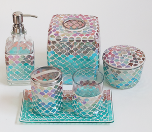 Contenitore personalizzato coperchio della scatola del tessuto del viso portatovaglioli di lusso fatti a mano scatola di fazzoletti di vetro decorativo mosaico <span class=keywords><strong>fai</strong></span> <span class=keywords><strong>da</strong></span> <span class=keywords><strong>te</strong></span> - Product Image 4