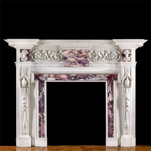 Art Deco Marble <strong>Fireplace</strong> Marble <strong>Fireplace</strong> <strong>Tv</strong> <strong>Unit</strong> Design Free Standing Marble <strong>Fireplaces</strong> Mantel - Product Image 3