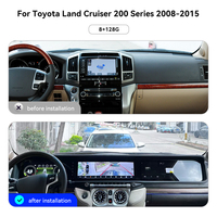 ZWNAV Pantalla Triple de 36.9 Pulgadas para Toyota Land Cruiser LC200 2008-2015, Actualización LC500, Radio para Auto Android 14, Carplay, DSP, GPS, 4G/WiFi, OEM