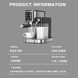 Machine à café semi-automatique Dsp avec réservoir d'eau de 1,8 L et fonction de mousseur à lait pour la maison et le bureau - Product Image 4