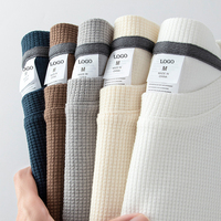 Shinesia-Sweatshirts à gaufres unisexes personnalisés de haute qualité, t-shirts surdimensionnés en coton à manches courtes pour hommes, solides, conçus par des fabricants OEM et unisexes