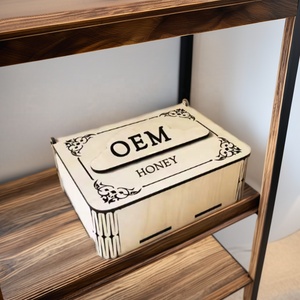 Sachets de miel d'abeille naturel OEM personnalisés en <span class=keywords><strong>bois</strong></span> avec estampage, gaufrage et finition vernie - Product Image 2